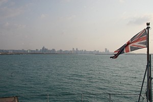 A hazy Abu Dhabi skyline