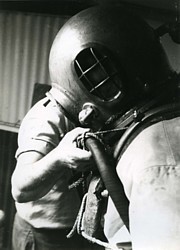 Diver in standard dress HMS Vernon Feb 1957