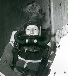 Diver in SABA at HMS Vernon Feb 1957