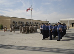 Sailors from Ramsey and Chiddingfold attend a Remembrance Day service in Umm Qasr