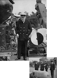Churchill as First Lord of the Admiralty visiting HMS Vernon 21 Sep 1939
