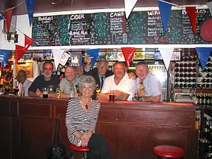 The boys with Pat at Rumours Wine Bar