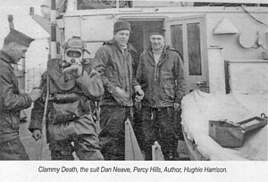 Derek 'Dan' Neave (extreme left) with members of the 51st MSS Diving Team on board HMS Brenchley in 1956
