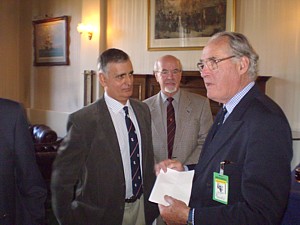 Mike Kooner and Mick Fellows with Cdre Clapp