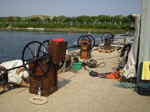 Historical diving gear ready for action