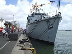 HMS Cattistock alongside the Town Quay in Poole