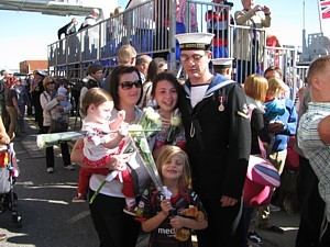 Lots of emotional reunions on the jetty