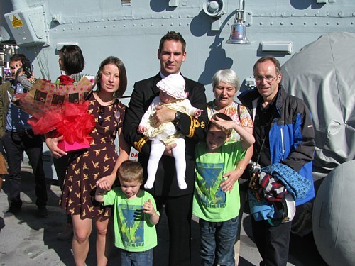 Andrew Kent with his wife, parents and family