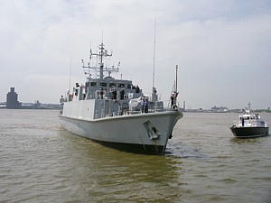 HMS Ramsey in the River Mersey