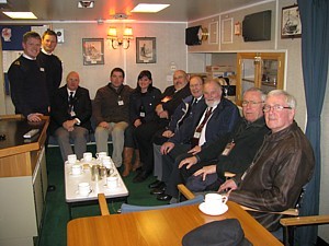 Debrief (with coffee and biscuits) in the wardroom 