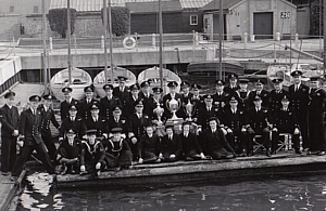 HMS Vernon's Sailing Team in Vernon Creek c.1949