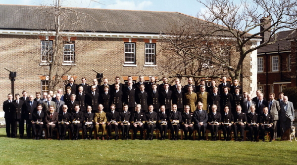 HMS Vernon Wardroom Mess members on closure March 1986