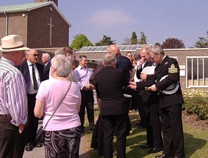 Mourners arriving for Jasper's funeral