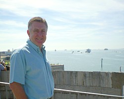 Geoff Blackett on the Round Tower 