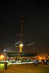 HMS Kellington's hull being lifted ashore