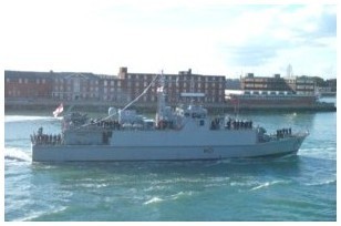 HMS Sandown's last entry