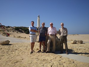 Jon Cox, Rob Hoole, Joe Isaacs and Bill Norton at Trafalgar Bicentenary Monument