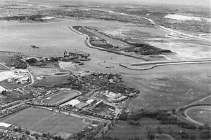 Tipner and Horsea Island shortly before completion of M275 in 1976